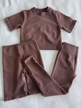 Everlane EUC Women Ribbed Seamless Set Top, Bike Shorts and Leggings M/L XL/XXL